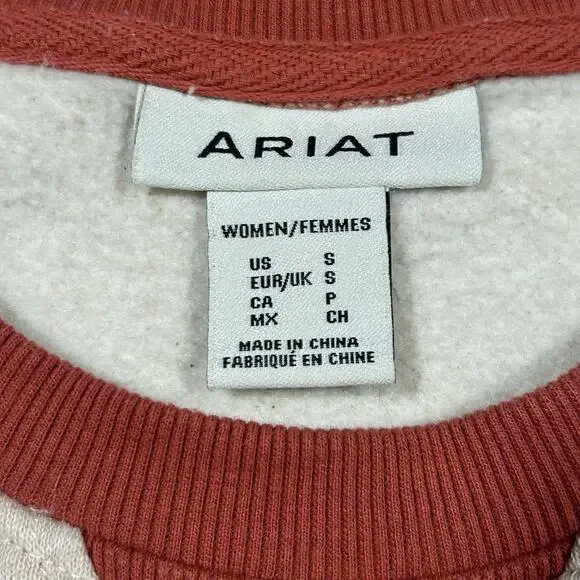 Ariat Women’s Roughstock Cowboy Western Oversized Crewneck Sweatshirt Small - Picture 4 of 5